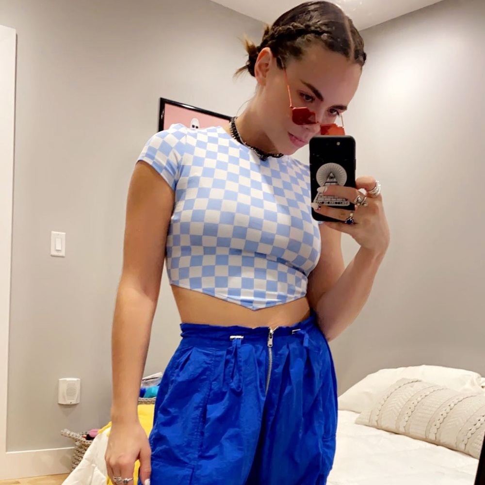 Berksha Checkered Crop-top